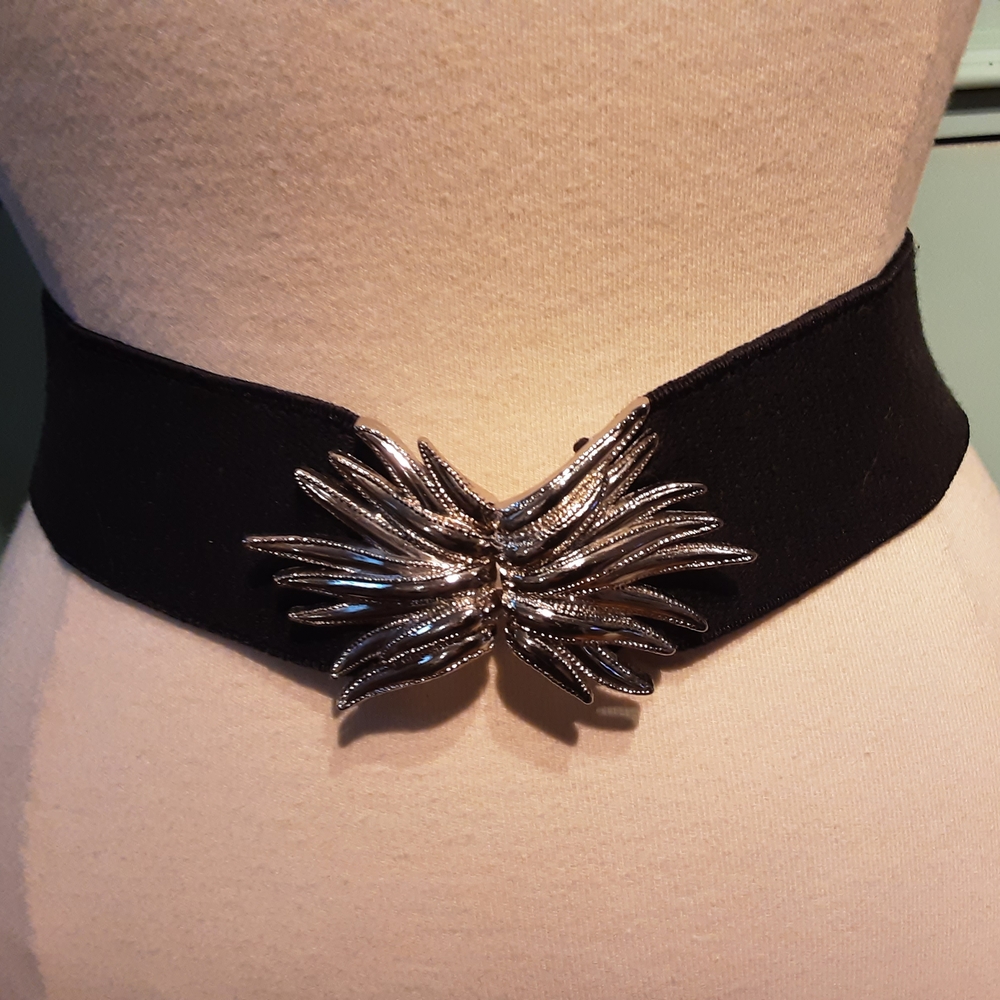 Elegant Black Belt with Silver Accent
